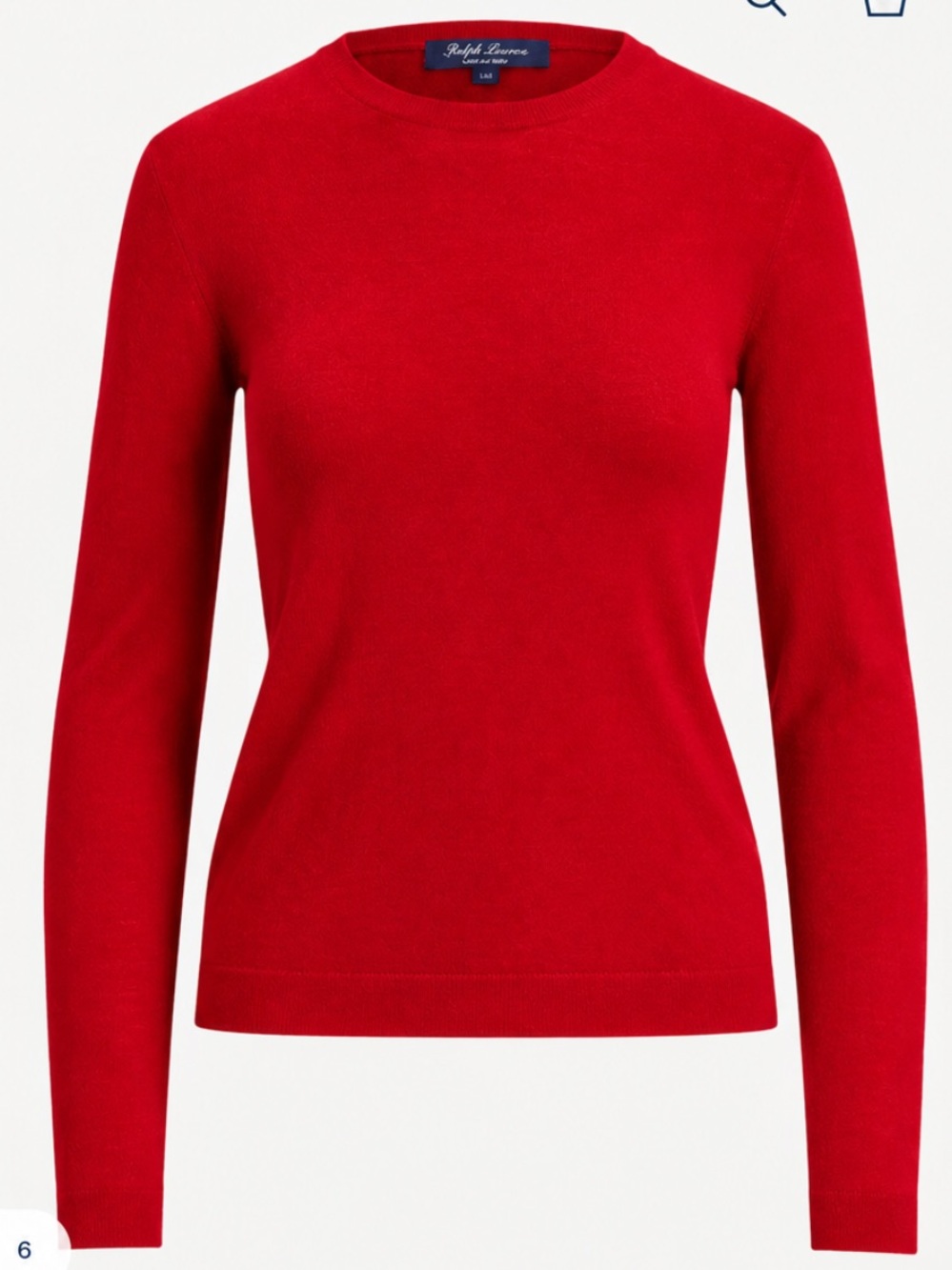 Ralph Lauren Purple Label Red Cashmere Crewneck Sweater. Size S